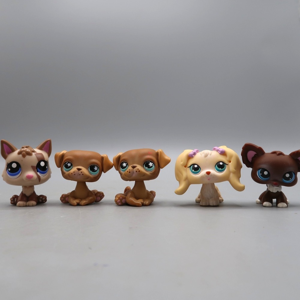 Vintage Littlest Pet Shop Lot of LPS Dog #1052 Boxer #786 Pug #175 Maltese #219